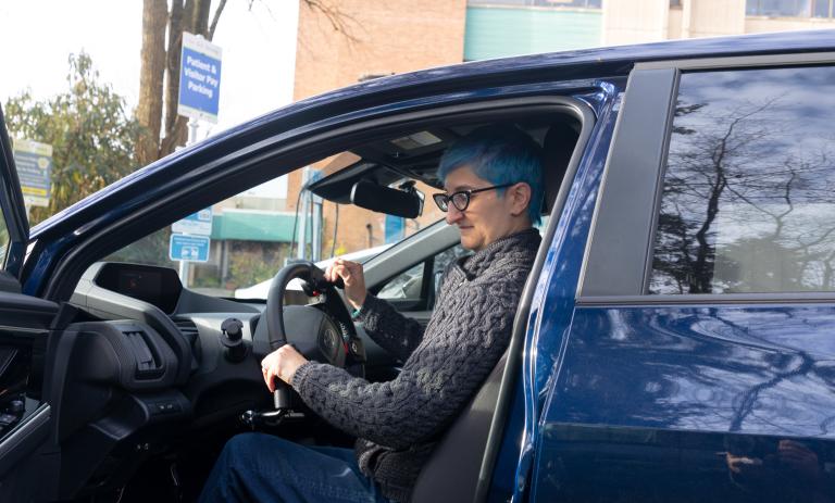 Person using the vehicle which is part of the G.F. Strong Drivers Rehabilitation Program.