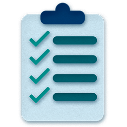 Icon of a clipboard. 