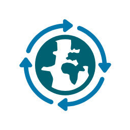 Icon representing supporting communities with climate change