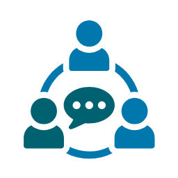 Icon representing engaging stakeholders