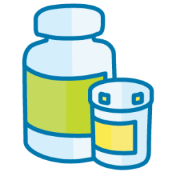 Graphic medication bottle.