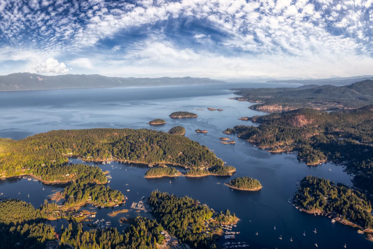 Ariel image of sunshine coast BC