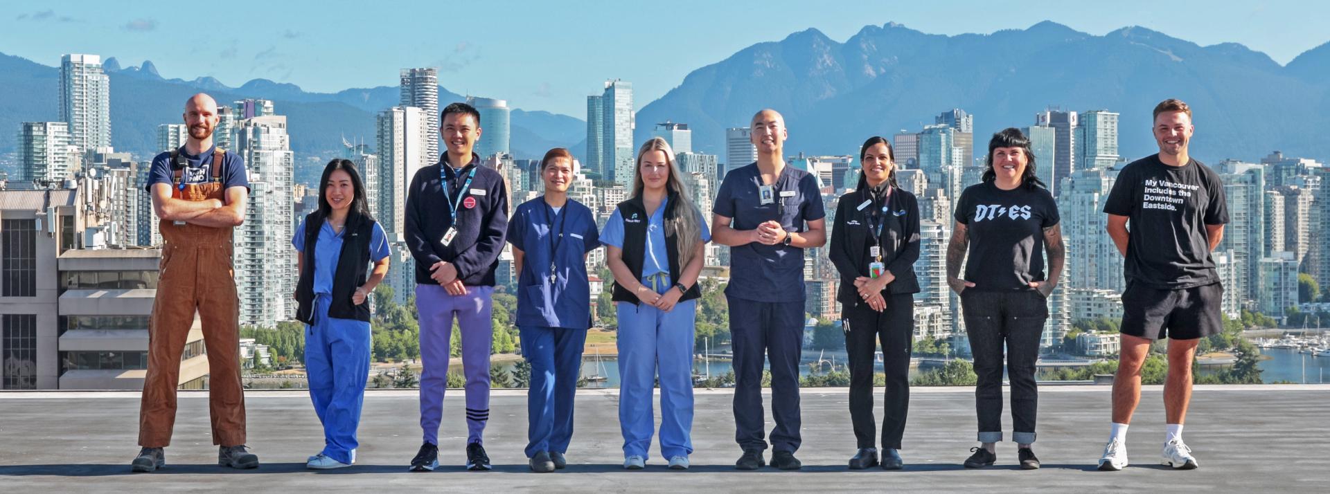 VCH staff members on helipad