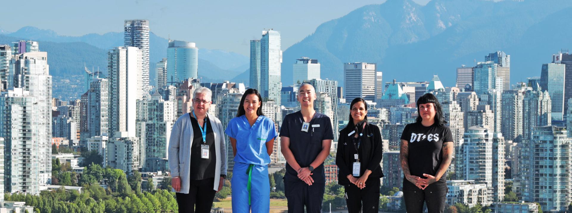 nurses standing on helipad at VGH