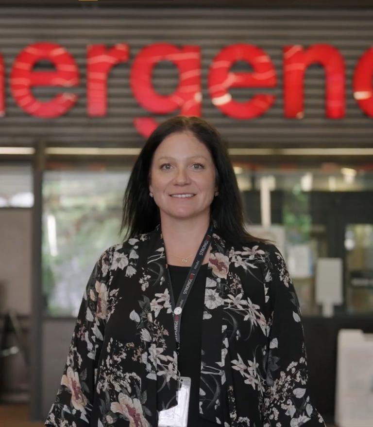 Lori Quinn standing outside of the VGH emergency department