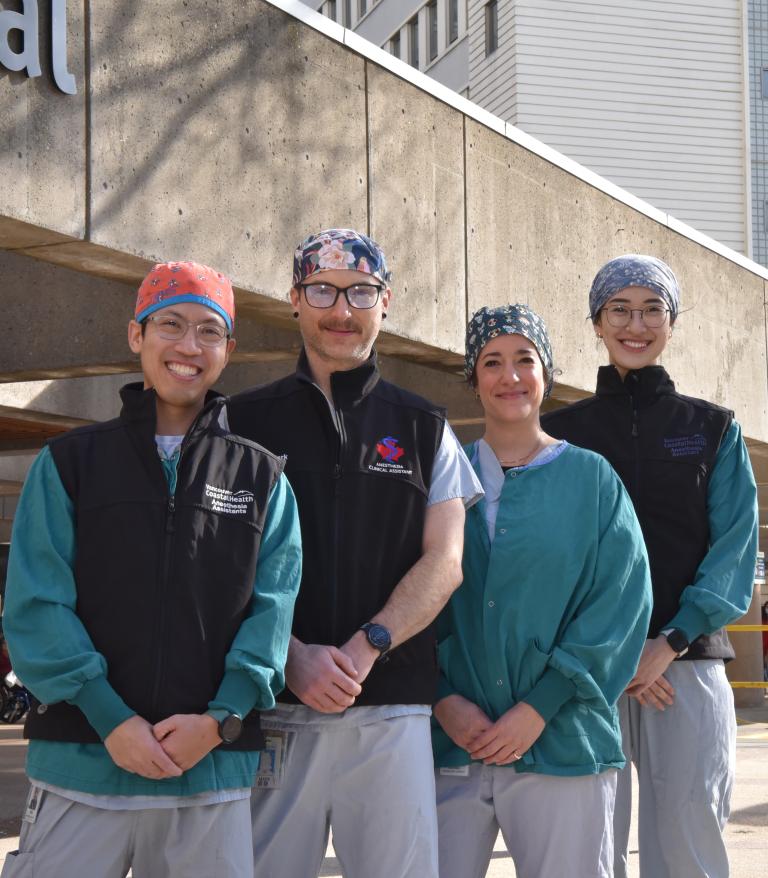 Anesthesia Assistants at Vancouver General Hospital entrance 
