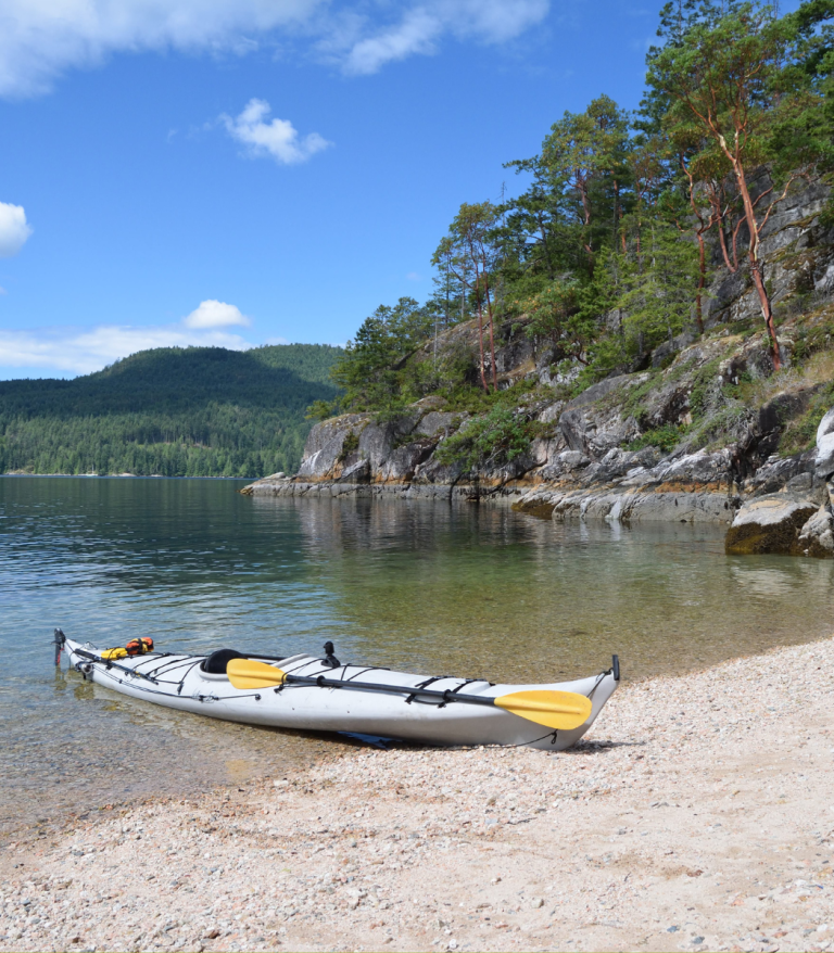 Kayak on a beach in Sechelt