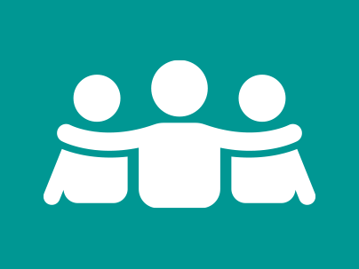 icon of person with arm around two people