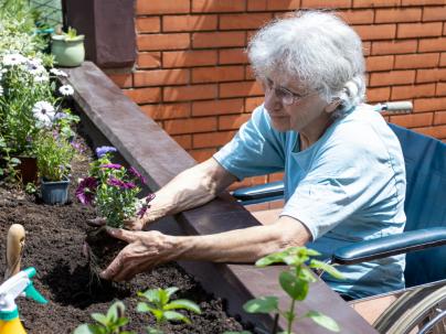 Senior woman gardening